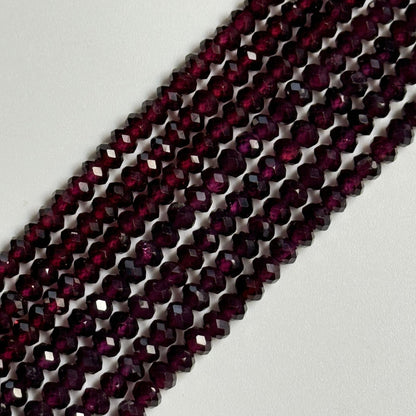 Rhodolite Garnet Faceted Rondelle Beads image 6