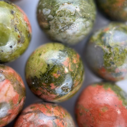 Unakite Beads - Polished Round Beads
