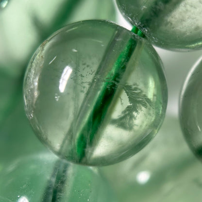 Green Fluorite Beads - Polished Round