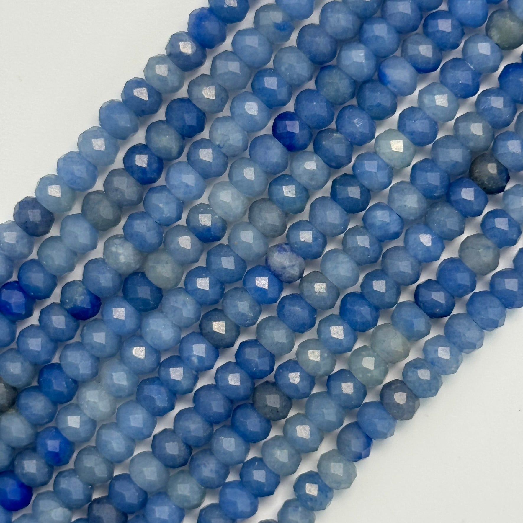 Blue Quartz Faceted Rondelle Beads image 4