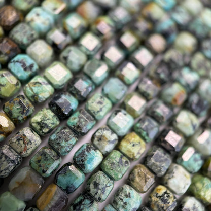 African Turquoise (Jasper) Square Beads image 1