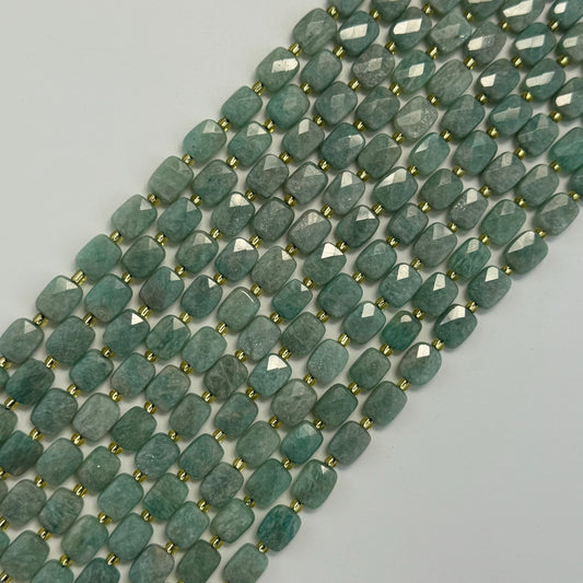 Amazonite Rectangular Faceted Cushion Cut Gemstone Beads - (AA Quality)