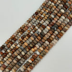 Orange Crazy Lace Agate Frosted Rondelle Beads image 2