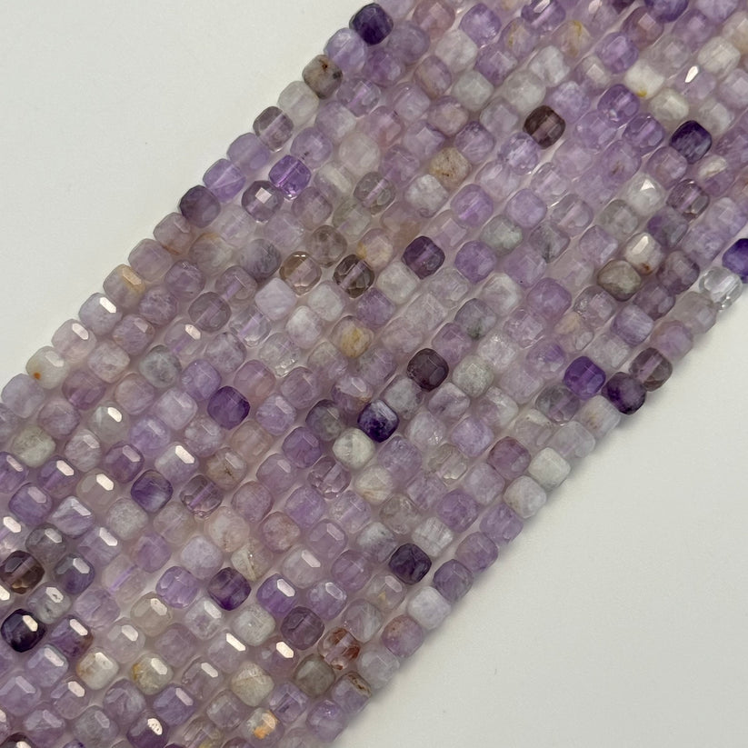 Lavender amethyst cube or square shape in faceted finish beads
