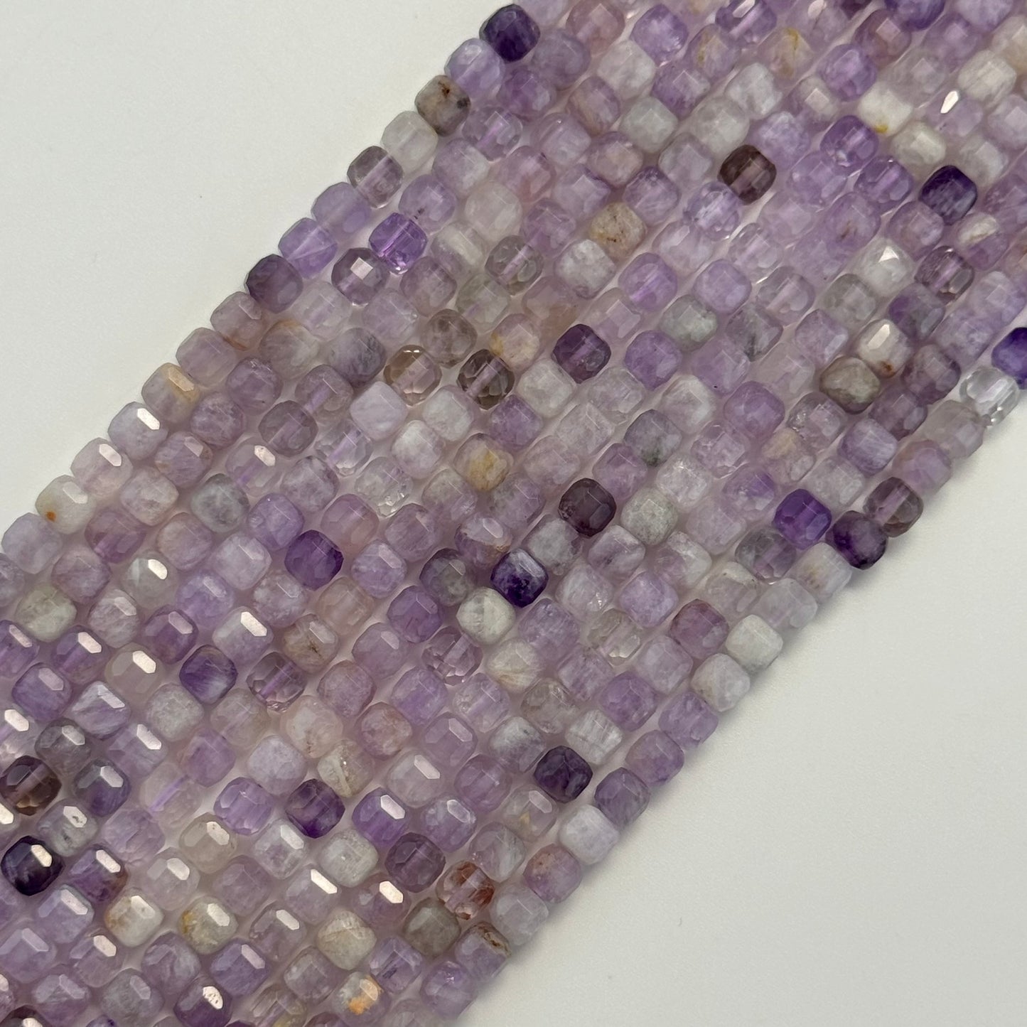 Lavender Amethyst Faceted Square Beads image 0