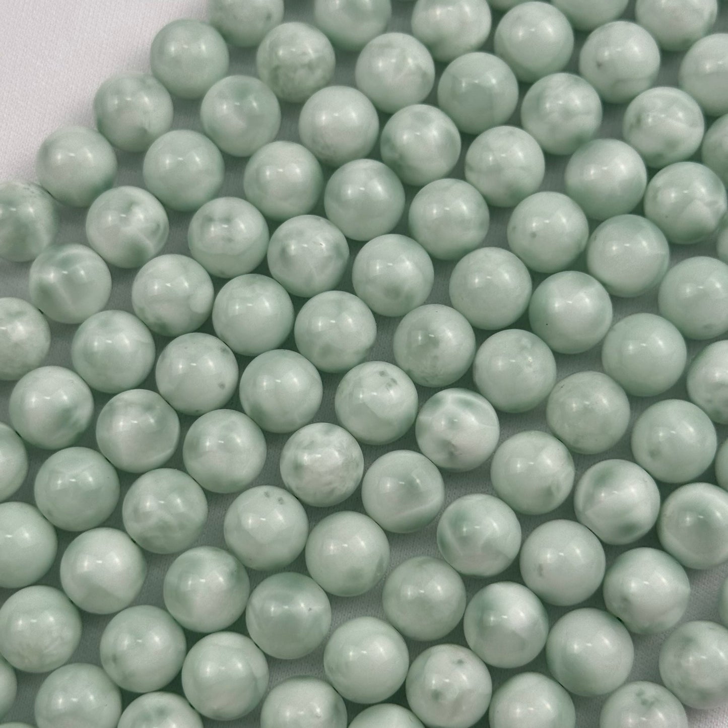 Green Angelite Polished Round Beads image 1