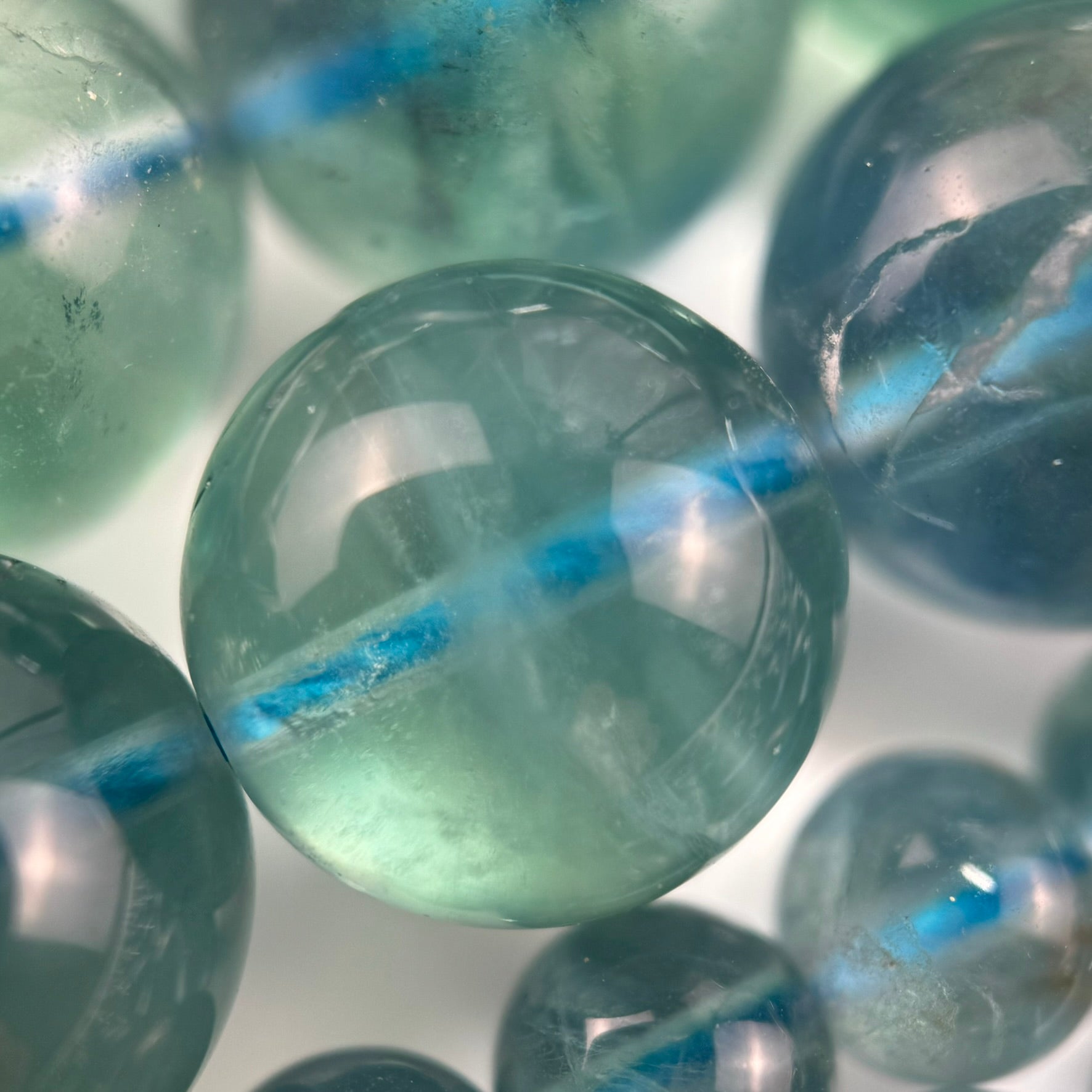 Blue Fluorite AAA Polished Round Beads image 5