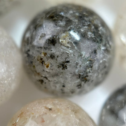 White Rutilated Quartz Polished  Round Beads image 2