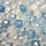 Aquamarine Faceted Round Gemstone Beads - AAA Quality image 5