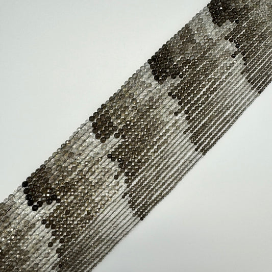 Smoky Quartz Faceted Round Beads