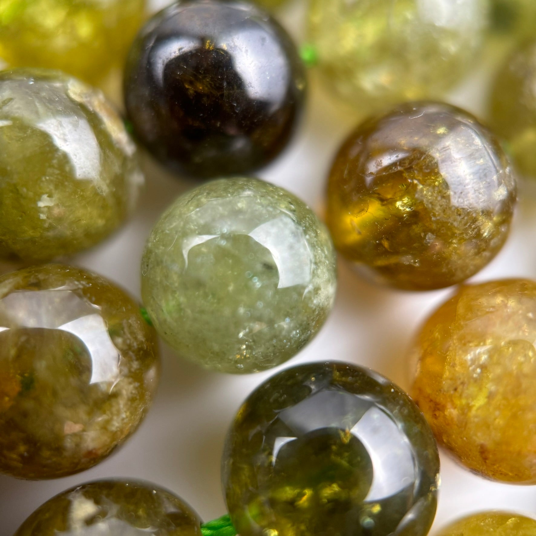 Green Garnet Polished Round Beads image 5