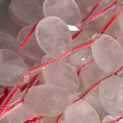 Rose Quartz Faceted Pear Shape Beads image 1