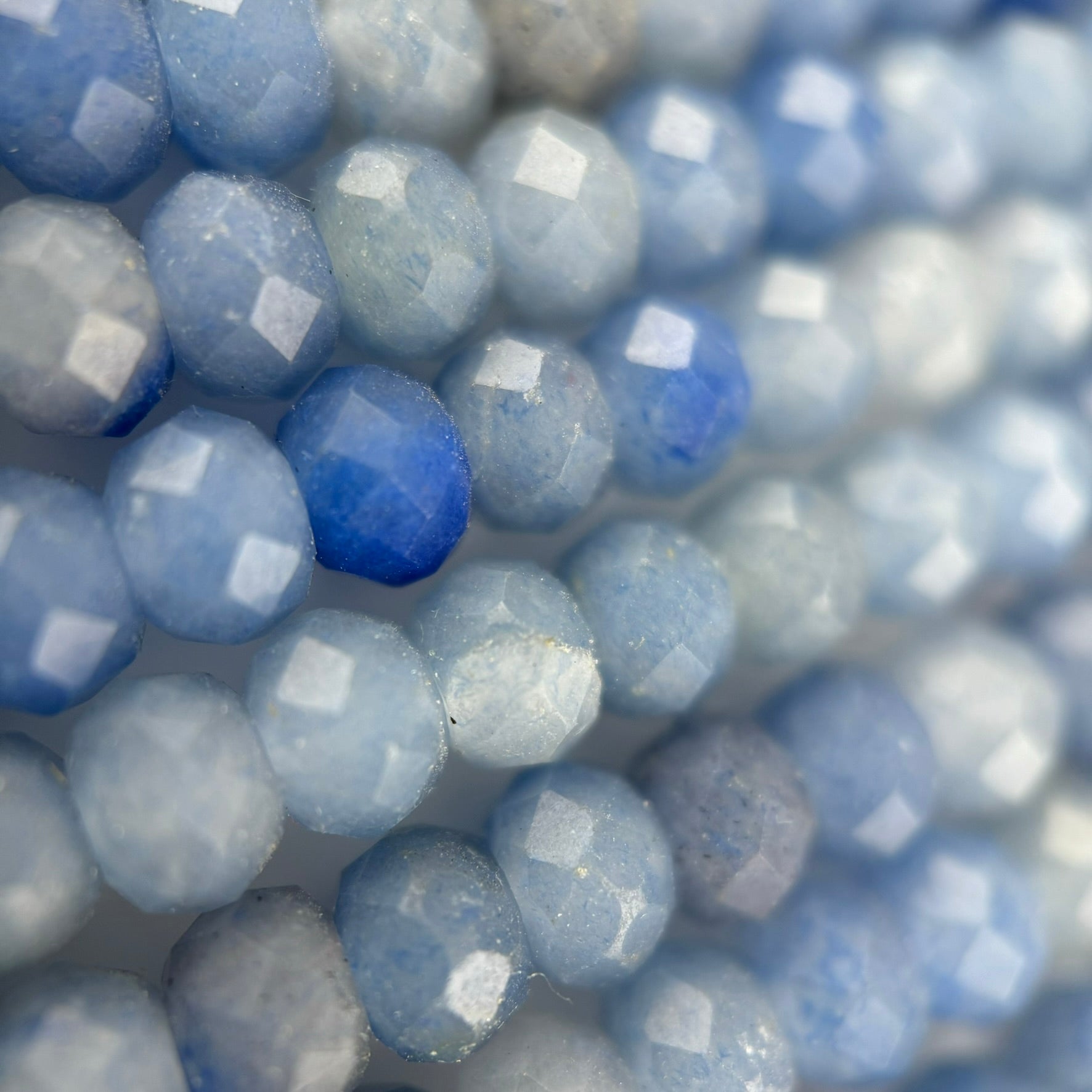 Blue Quartz Faceted Rondelle Beads image 6
