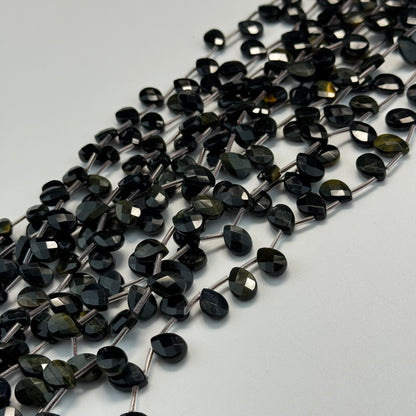 Blue Tiger's Eye Faceted Pear Shape Beads image 8