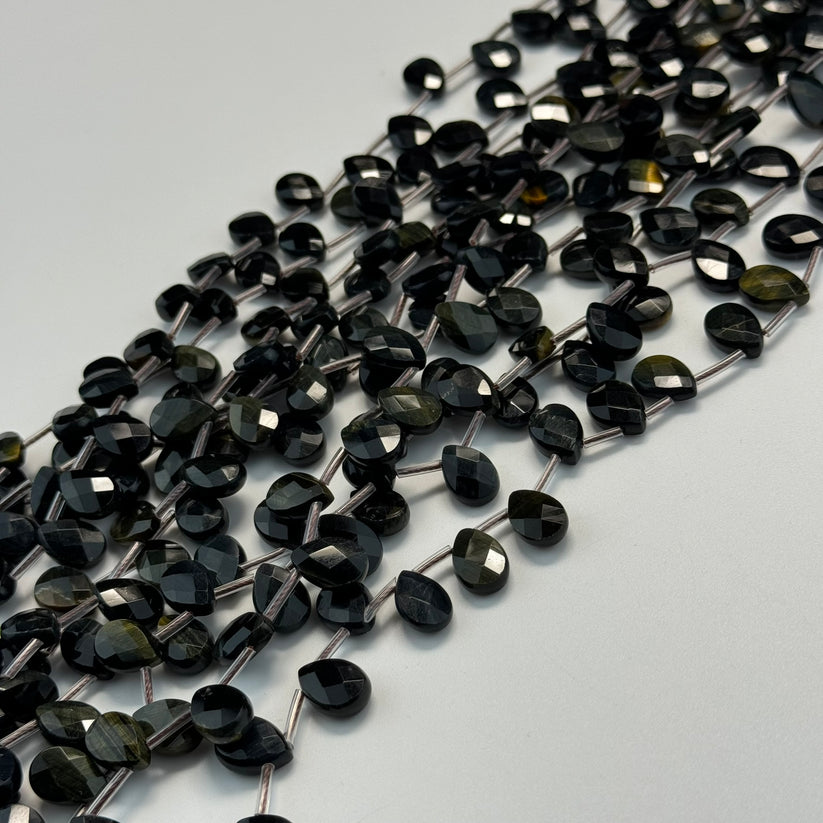 Faceted Pear Shape Semi Precious Stone Beads