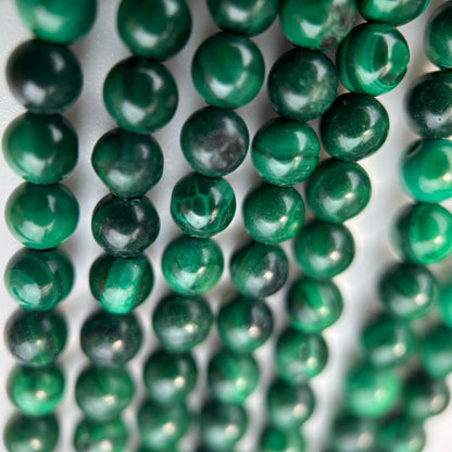 Malachite Polished Round Beads  A-AA-AAA Quality image 1