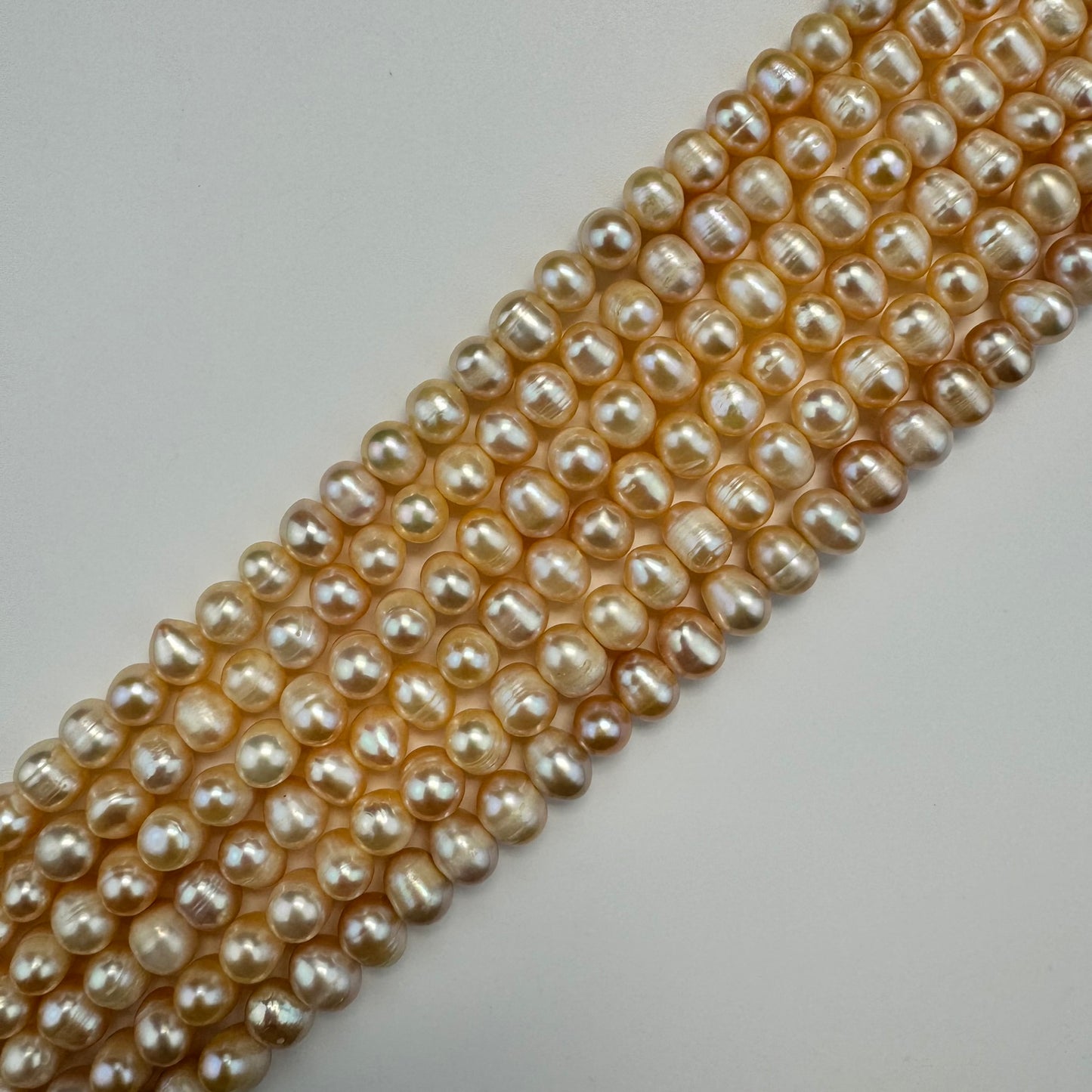 White, Peach Pearl  9x8mm - Ideal for Versatile Jewellery Making Crafts image 2