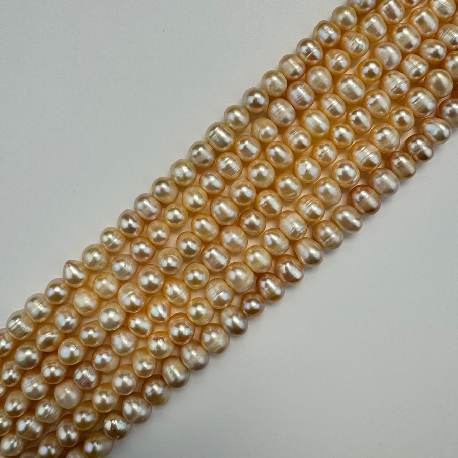 White, Peach Pearl  9x8mm - Ideal for Versatile Jewellery Making Crafts image 2