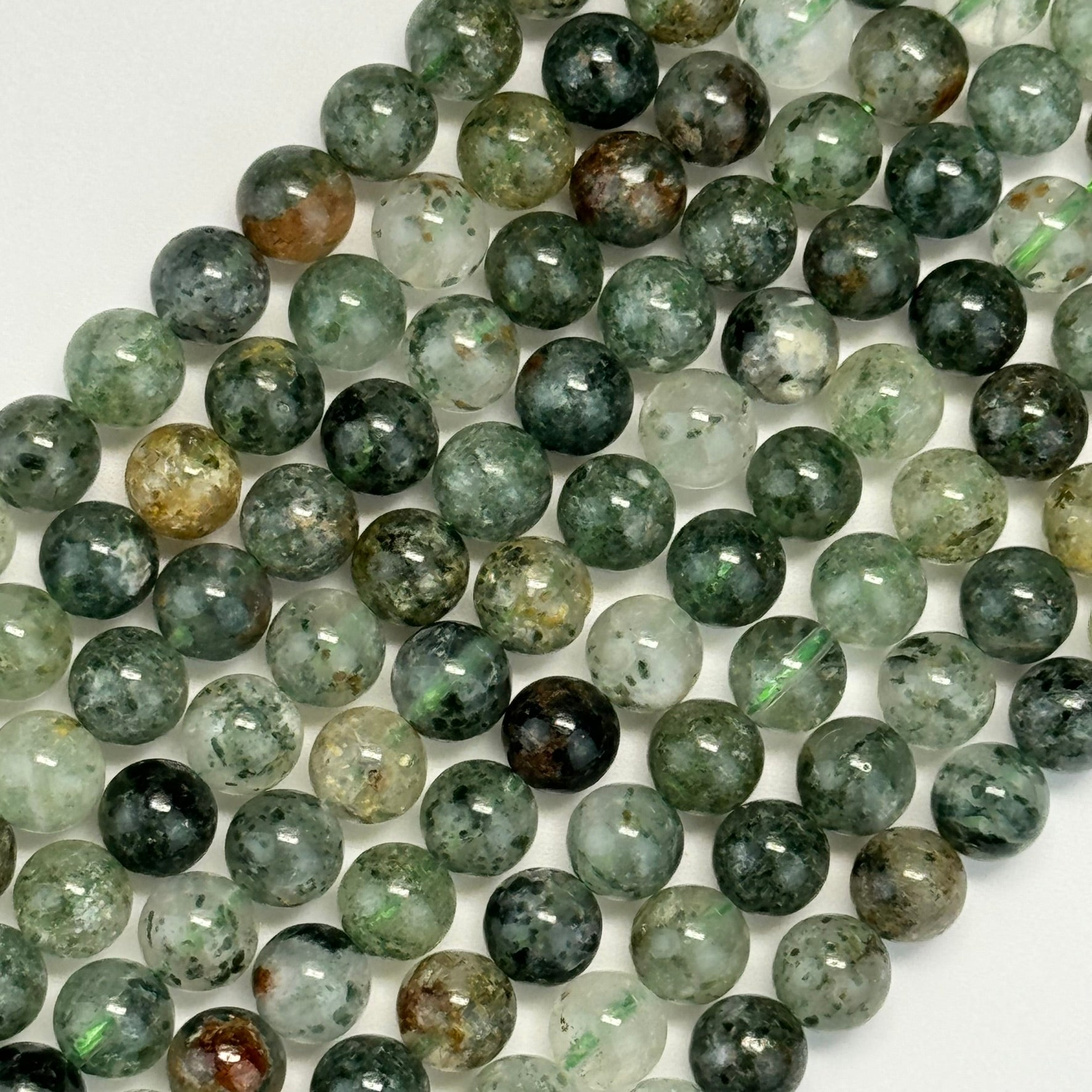 Green Phantom Polished Round Beads image 4