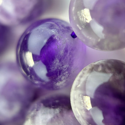 Chevron Amethyst Polished Round Beads image 6