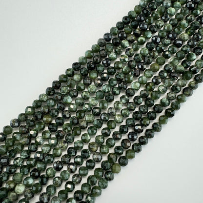Seraphinite Faceted Round Beads (4.5mm) image 0