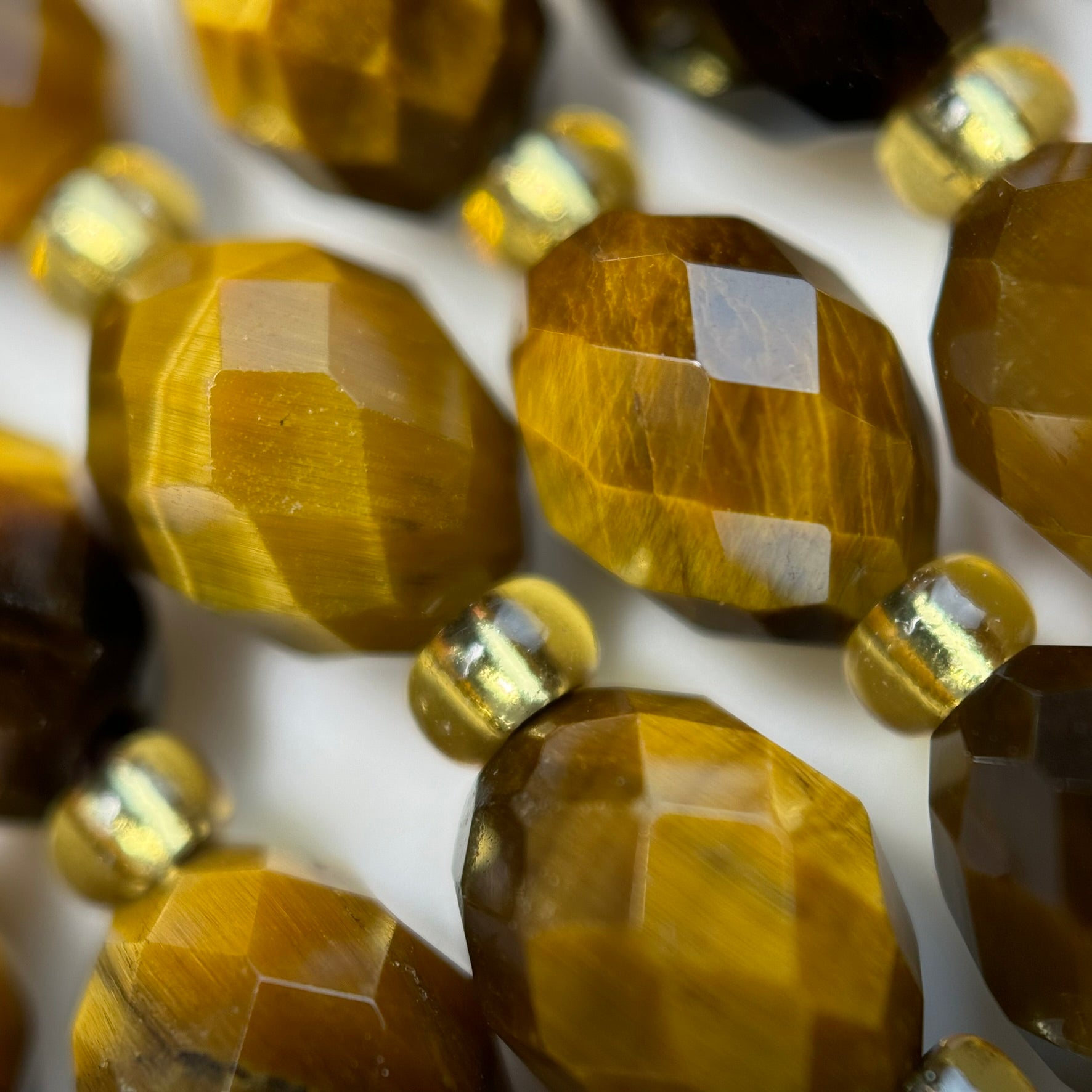 Tiger's Eye Faceted Barrel 8 Beads image 6