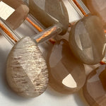 Sunstone Moonstone Faceted Pear Shape Beads image 1