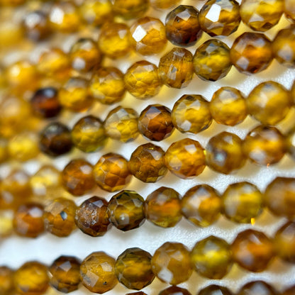 Natural Citrine Faceted Round Beads 2.5mm image 4