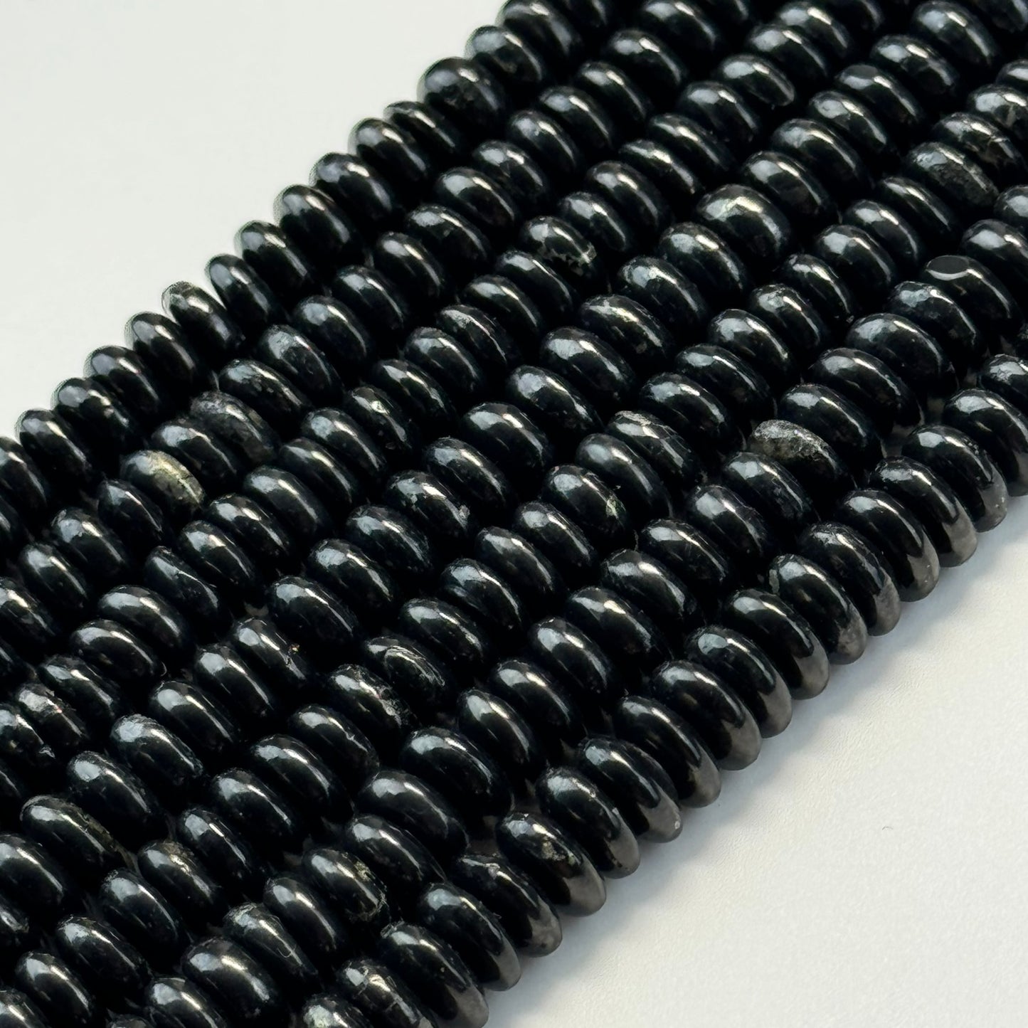 Shungite Rondelle Polished Beads image 3