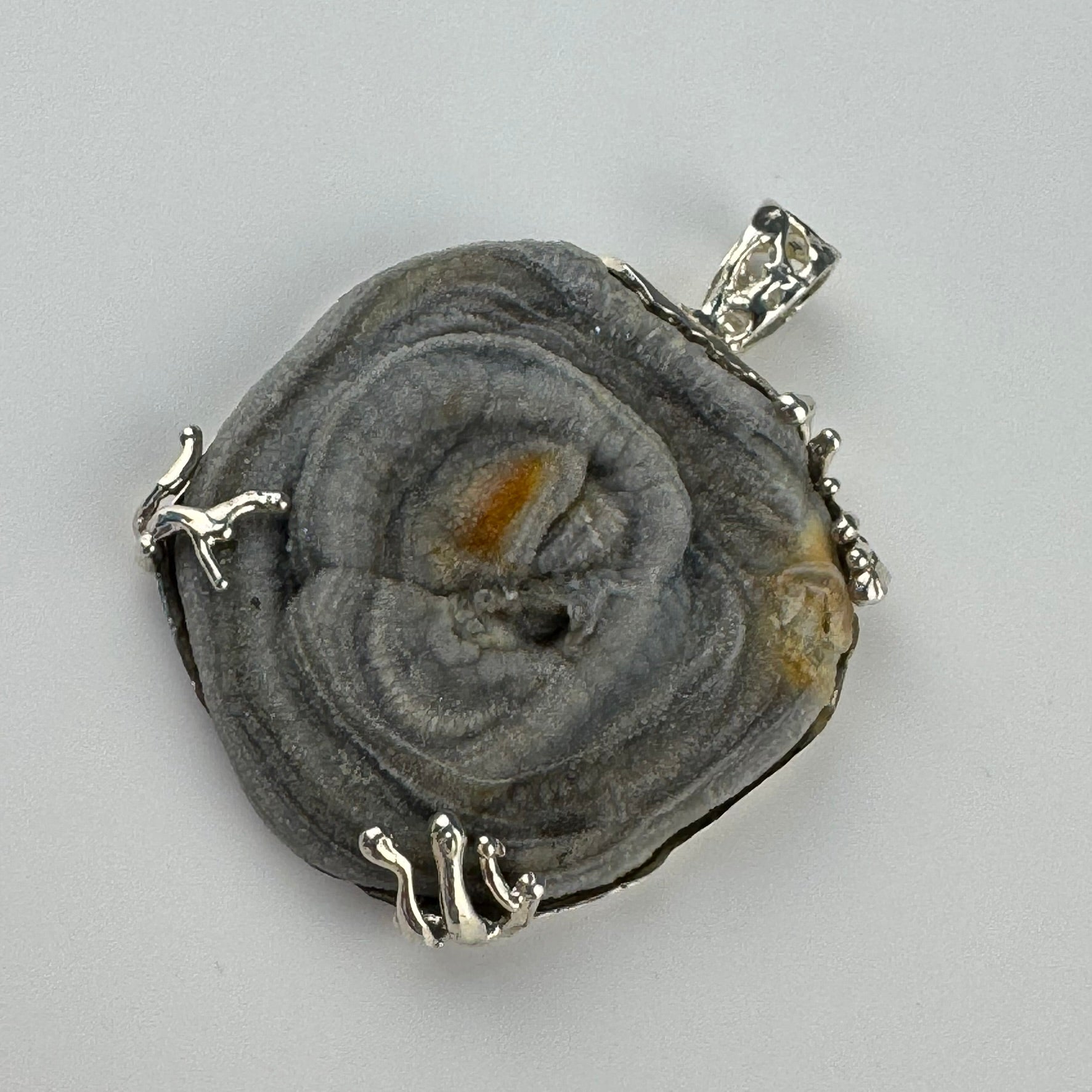 Druzy Chalcedony Quartz Coral Reef Design Pendant 925 Sterling Silver image 1