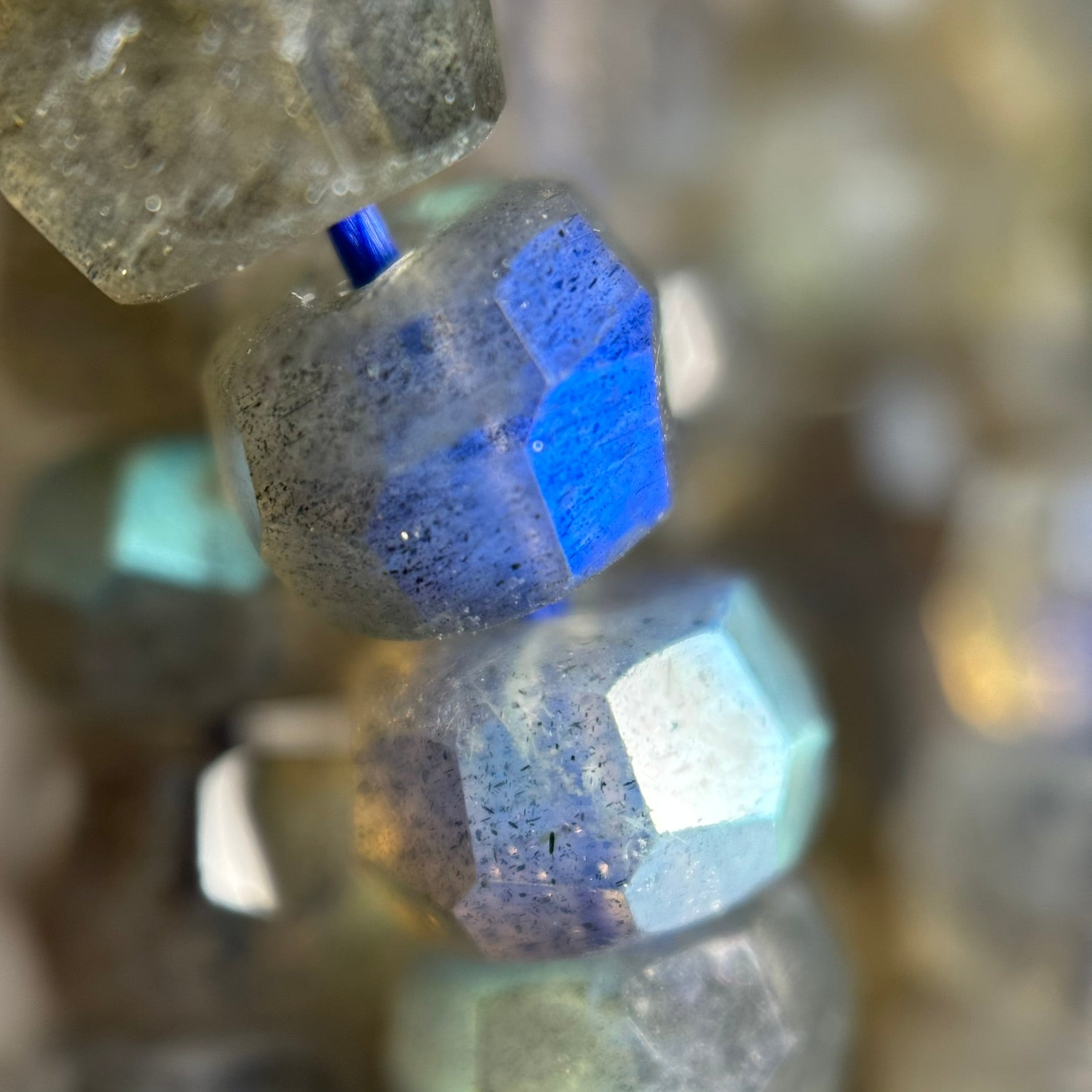 Labradorite Single Cut Faceted Rondelle Beads ( AA Quality) image 11