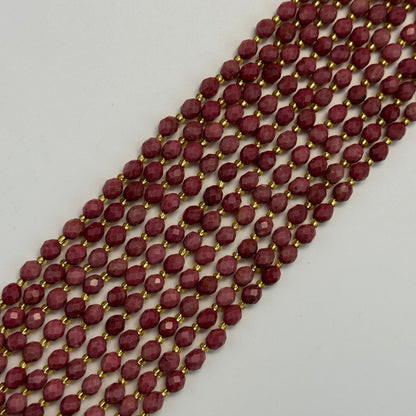 Rhodonite AA Faceted Barrel 8 Beads image 4
