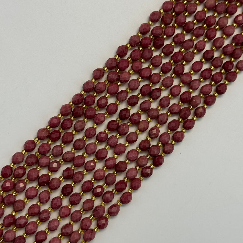 Barrel Faceted Natural Gemstone Beads