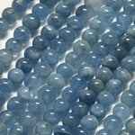 Aquamarine Polished Round Gemstone Beads - A Quality image 4