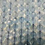 Aquamarine Faceted Round Gemstone Beads - AAA Quality image 2