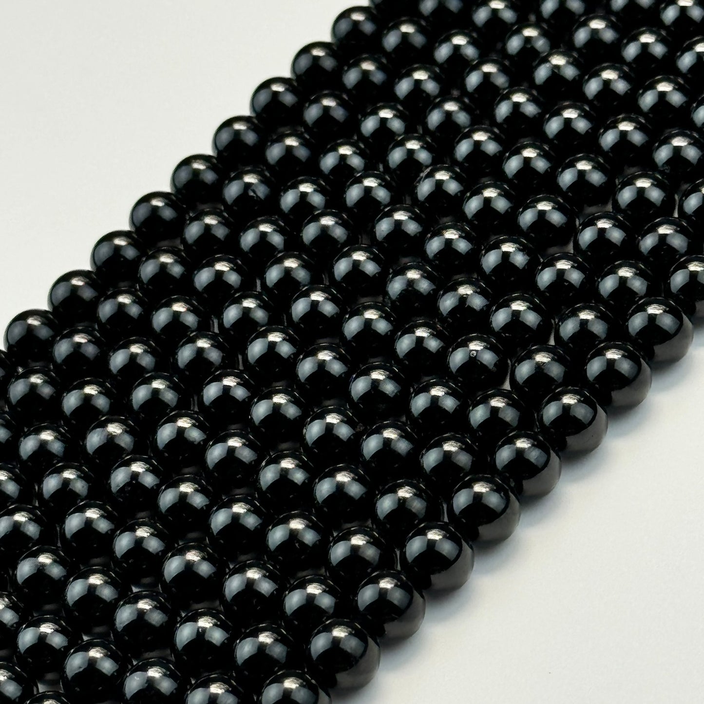 Black Obsidian Polished  Round Beads image 1