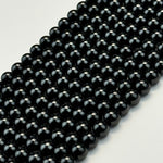 Black Obsidian Polished  Round Beads image 1
