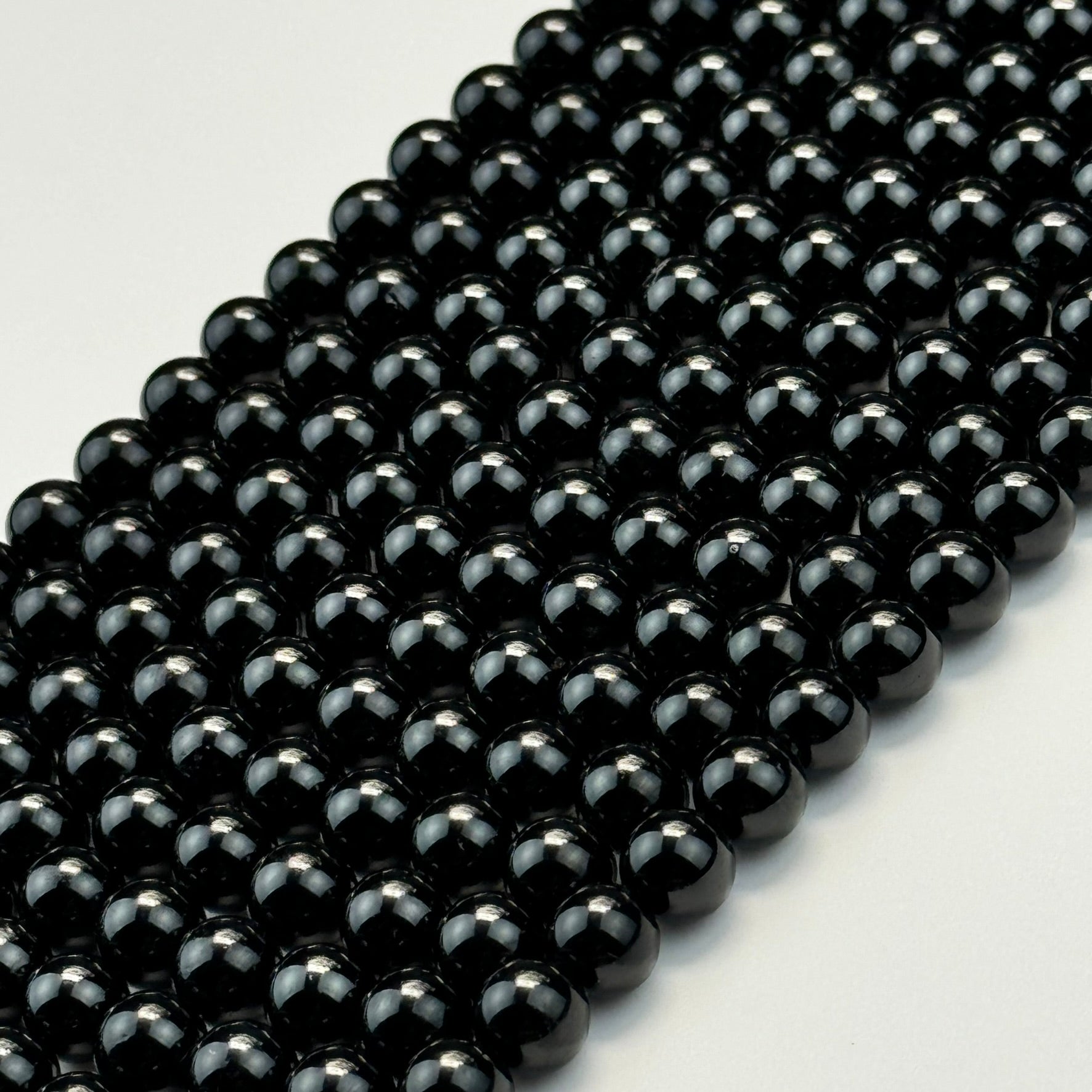 Black Obsidian Polished  Round Beads image 1