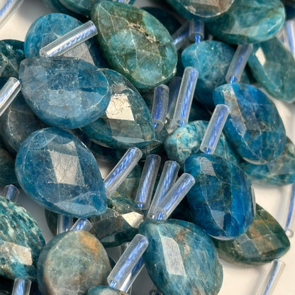 Apatite Faceted Pear Shape Beads image 2