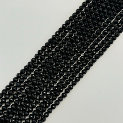 Jet Faceted Round Beads image 0