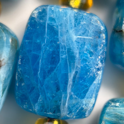 Blue Apatite Rectangular Faceted Cushion Cut Beads10xÂ8 mm Beads image 3