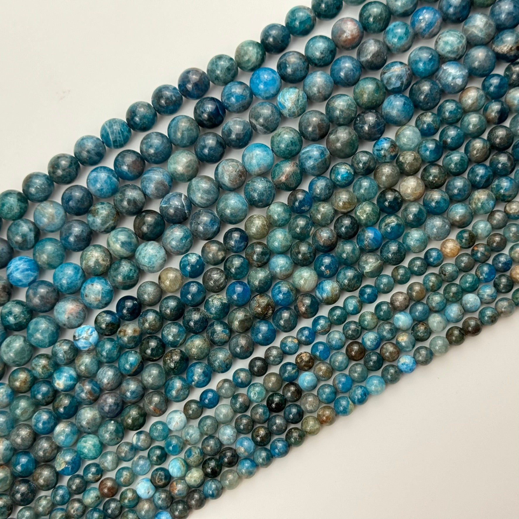Blue Apatite Polished Round Beads image 0