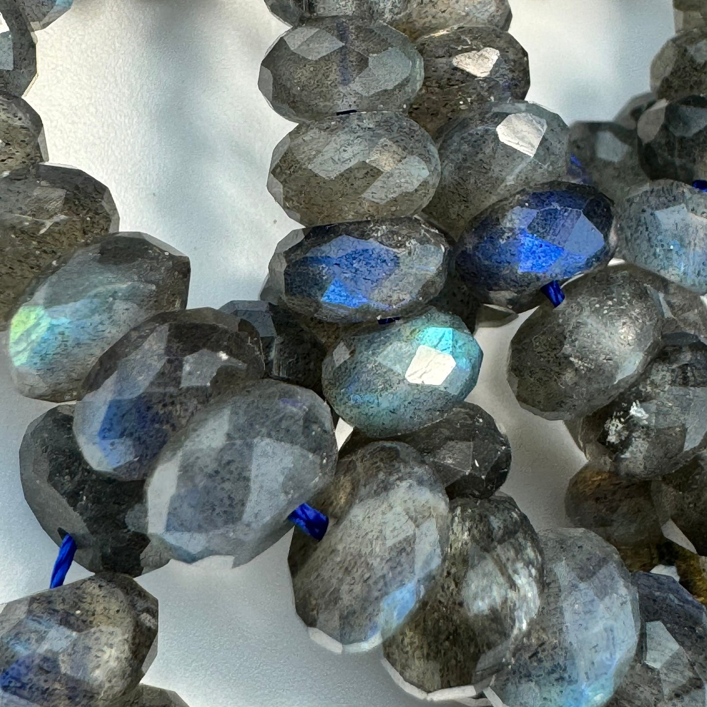 Faceted Labradorite Rondelle Beads - AAA Quality image 4
