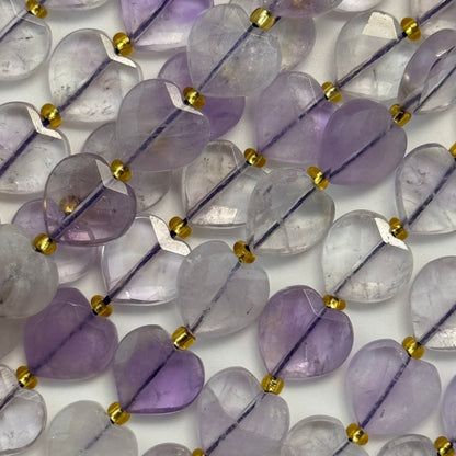 Lavender Amethyst Faceted Heart Shape Beads image 1