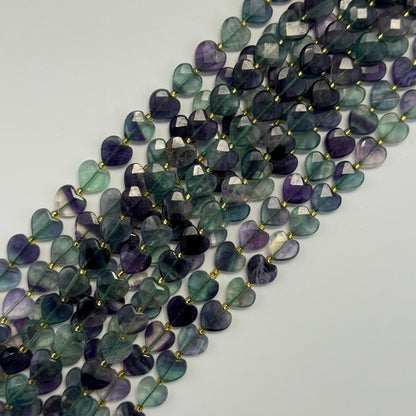 Fluorite Faceted Heart Shape Beads image 0