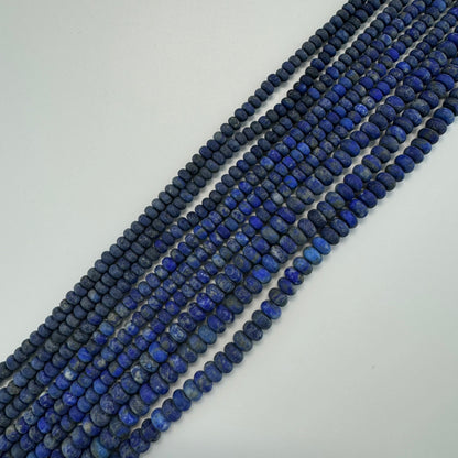 Lapis Lazuli Frosted Rondelle Beads image 2