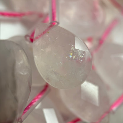 Rose Quartz Faceted Pear Shape Beads image 2