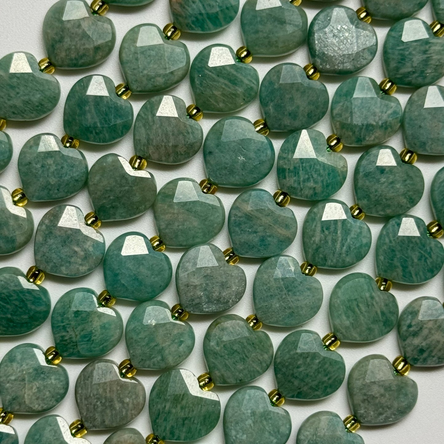 Brazilian Amazonite AAAA Faceted Heart Shape Gemstone Beads image 1
