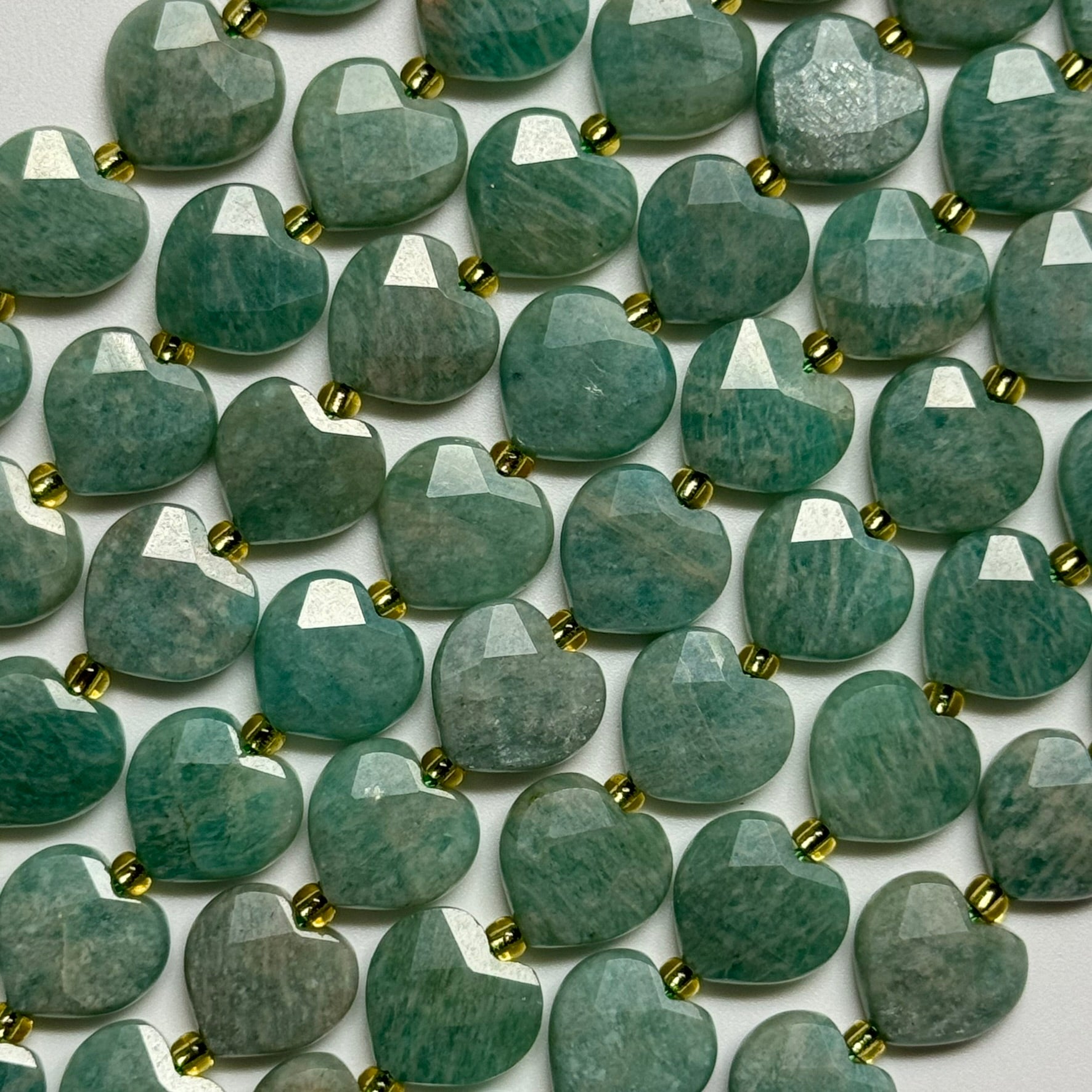 Brazilian Amazonite AAAA Faceted Heart Shape Gemstone Beads image 1