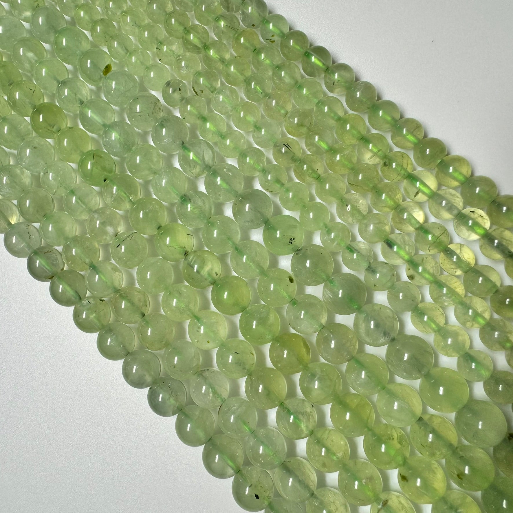 Prehnite Polished Round Beads AA Quality image 2